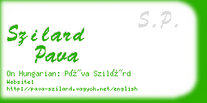 szilard pava business card